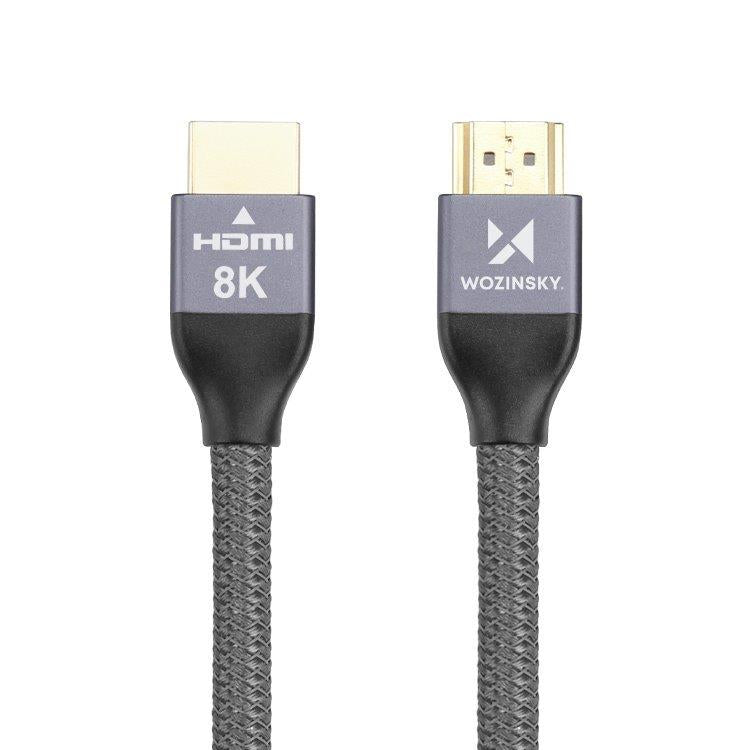 Wozinsky HDMI 2.1 laidas 8K 60 Hz 48 Gbps / 4K 120 Hz / 2K 144 Hz 2 m sidabrinis (WHDMI-20) -- Video Cables