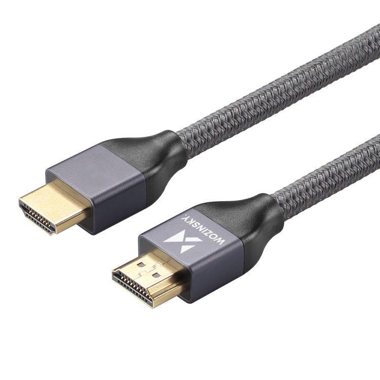 Wozinsky HDMI 2.1 laidas 8K 60 Hz 48 Gbps / 4K 120 Hz / 2K 144 Hz 2 m sidabrinis (WHDMI-20) -- Video Cables