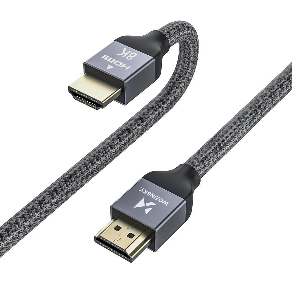 Wozinsky HDMI 2.1 laidas 8K 60 Hz 48 Gbps / 4K 120 Hz / 2K 144 Hz 2 m sidabrinis (WHDMI-20) -- Video Cables