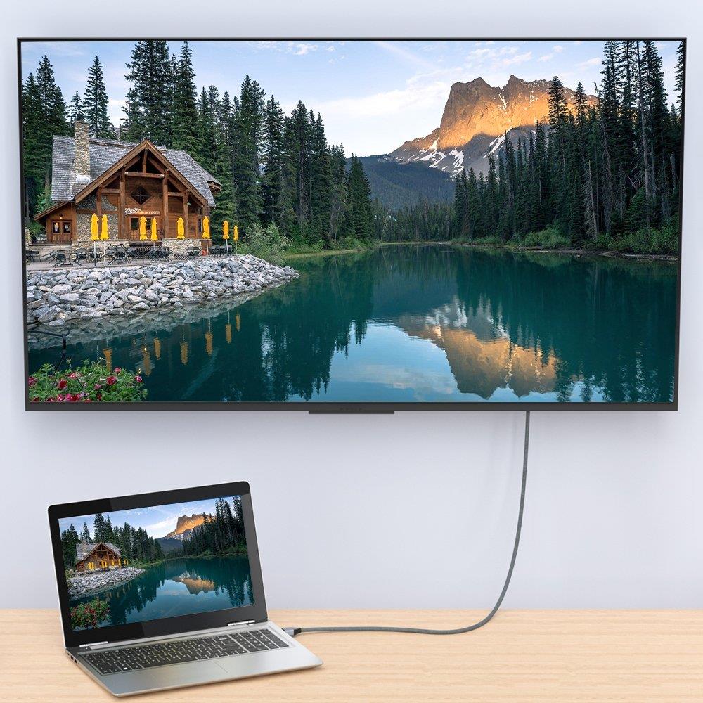 Wozinsky HDMI 2.1 laidas 8K 60 Hz 48 Gbps / 4K 120 Hz / 2K 144 Hz 2 m sidabrinis (WHDMI-20) -- Video Cables