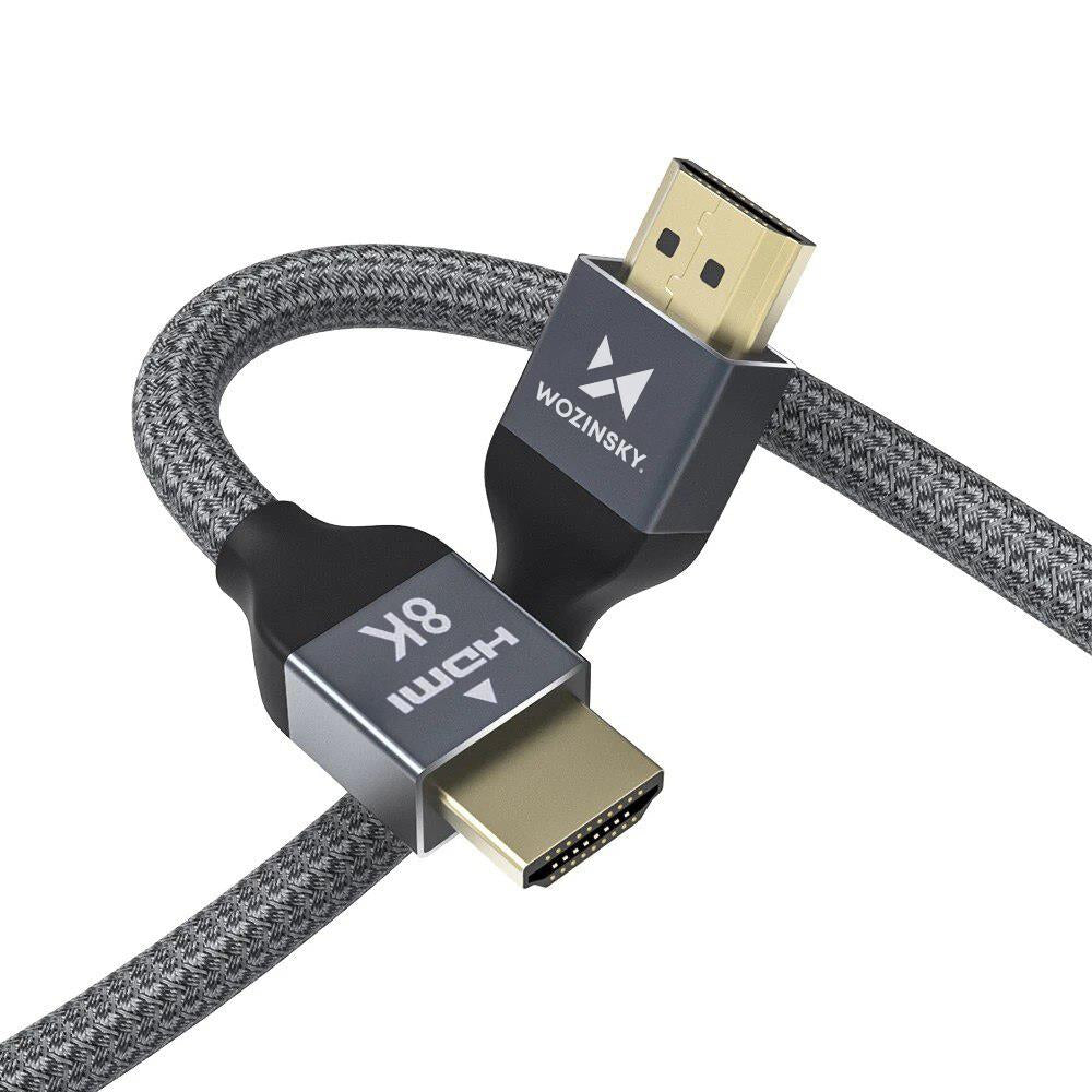 Wozinsky HDMI 2.1 kabelis 8K 60 Hz 48 Gbps / 4K 120 Hz / 2K 144 Hz 3 m sidabrinis (WHDMI-30) -- Video Cables