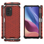 Korio rašto dėklas Xiaomi Redmi K40 Pro+/K40/Poco F3 – raudonas -- Xiaomi Redmi K40 Pro+