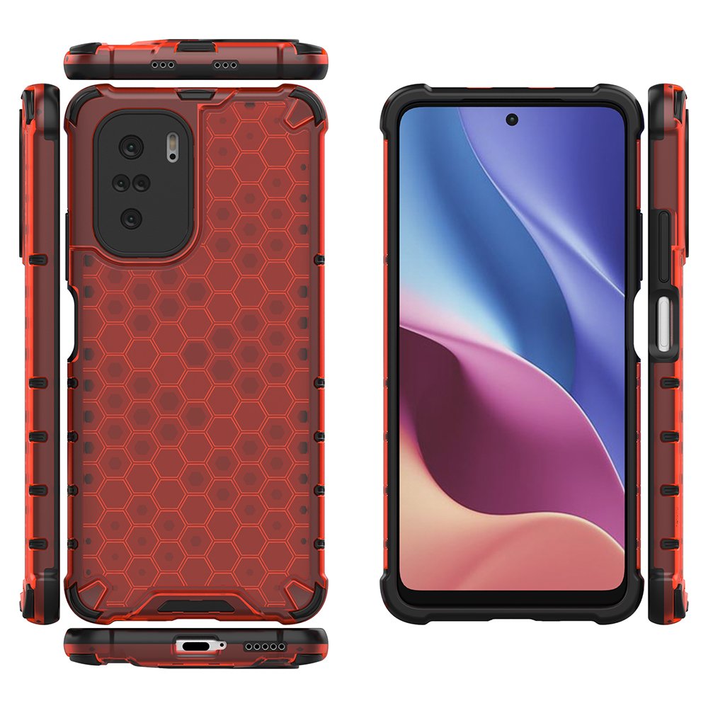 Korio rašto dėklas Xiaomi Redmi K40 Pro+/K40/Poco F3 – raudonas -- Xiaomi Redmi K40 Pro+