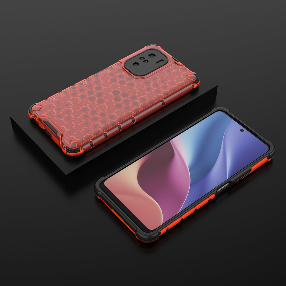 Korio rašto dėklas Xiaomi Redmi K40 Pro+/K40/Poco F3 – raudonas -- Xiaomi Redmi K40 Pro+