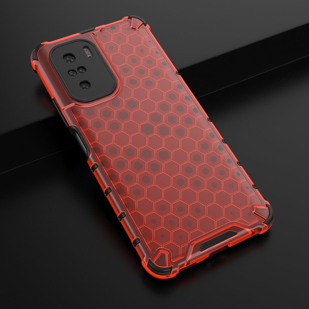 Korio rašto dėklas Xiaomi Redmi K40 Pro+/K40/Poco F3 – raudonas -- Xiaomi Redmi K40 Pro+