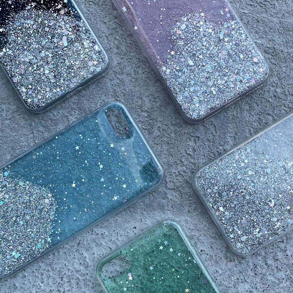 Wozinsky Star Glitter dėklas Xiaomi Redmi Note 9T 5G – žalias -- Xiaomi Redmi Note 9T