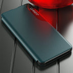 Eco Leather View dėklas Xiaomi Redmi K40 / Poco F3 – oranžinis -- Xiaomi Redmi K40 Pro+