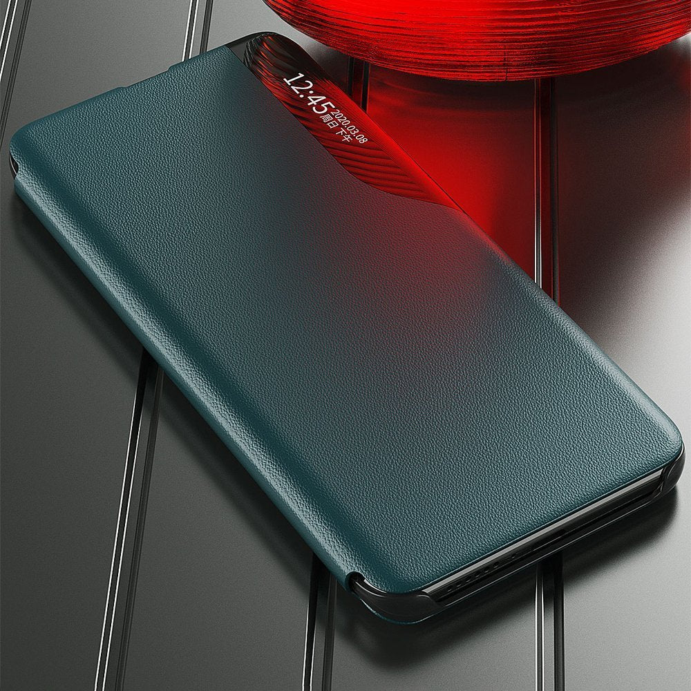Eco Leather View dėklas Xiaomi Redmi K40 / Poco F3 – oranžinis -- Xiaomi Redmi K40 Pro+