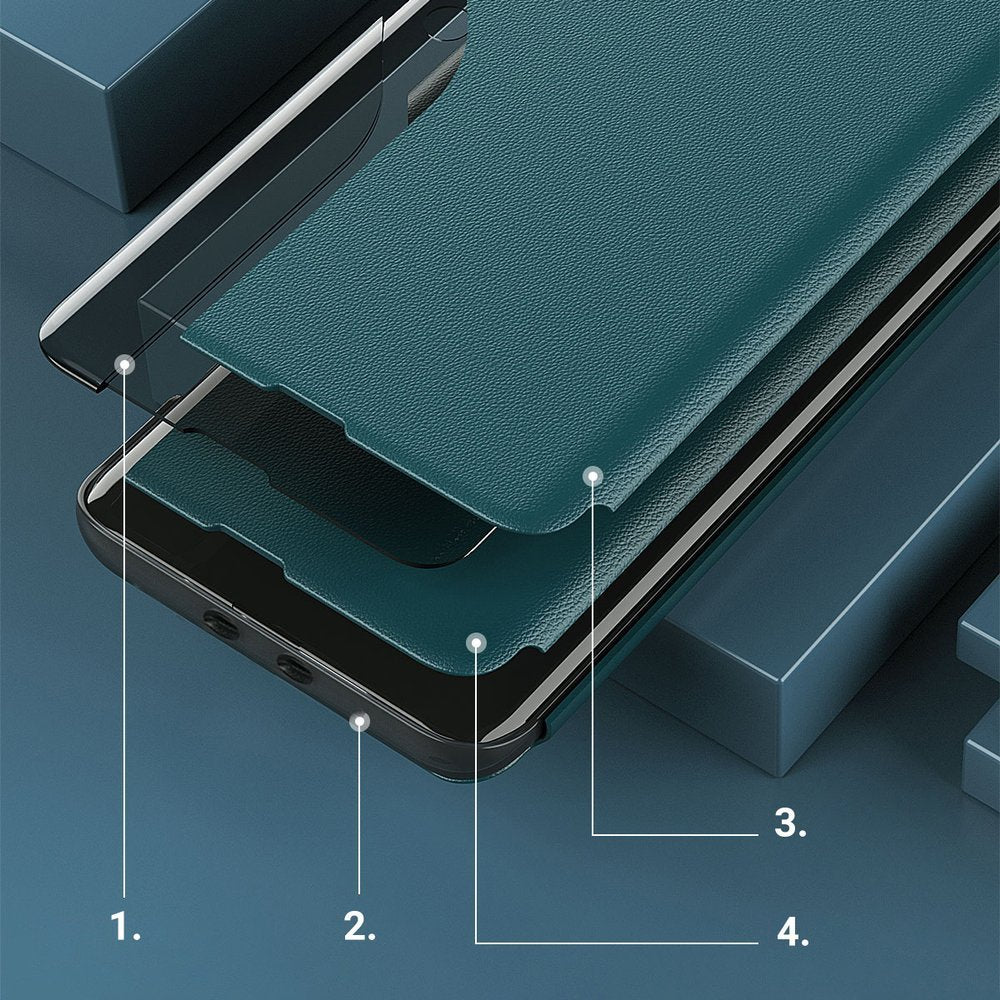 Eco Leather View dėklas Xiaomi Redmi K40 / Poco F3 – raudonas -- Xiaomi Redmi K40 Pro+