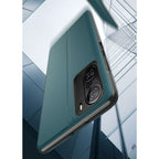 Eco Leather View dėklas Xiaomi Redmi K40 / Poco F3 – raudonas -- Xiaomi Redmi K40 Pro+