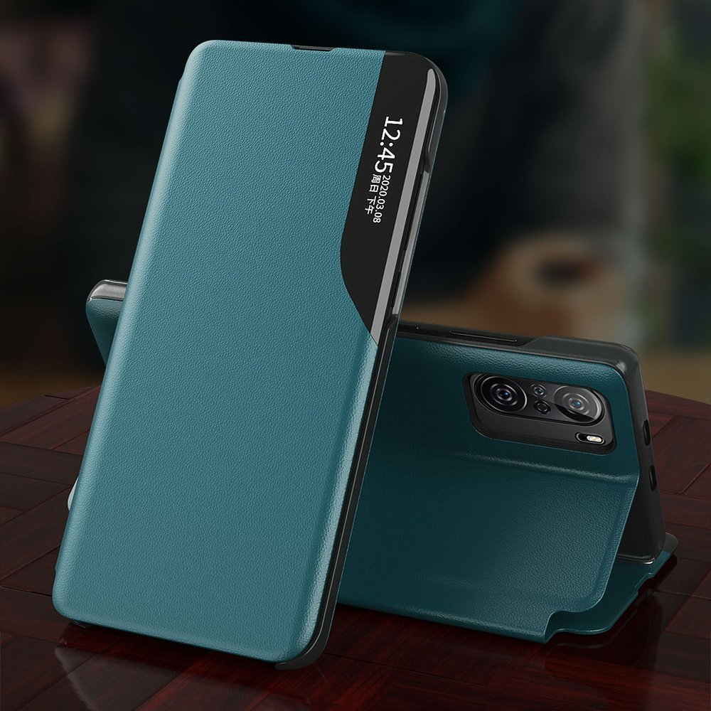 Eco Leather View dėklas Xiaomi Redmi K40 / Poco F3 – raudonas -- Xiaomi Redmi K40 Pro+