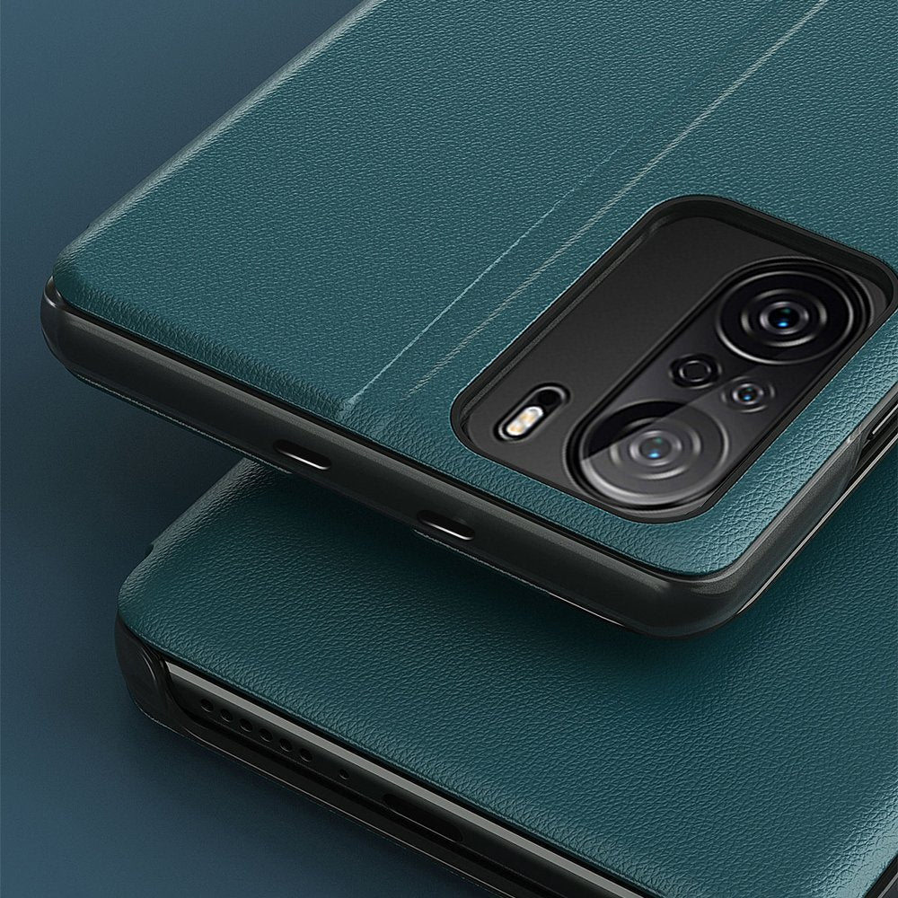 Eco Leather View dėklas Xiaomi Redmi K40 / Poco F3 – raudonas -- Xiaomi Redmi K40 Pro+