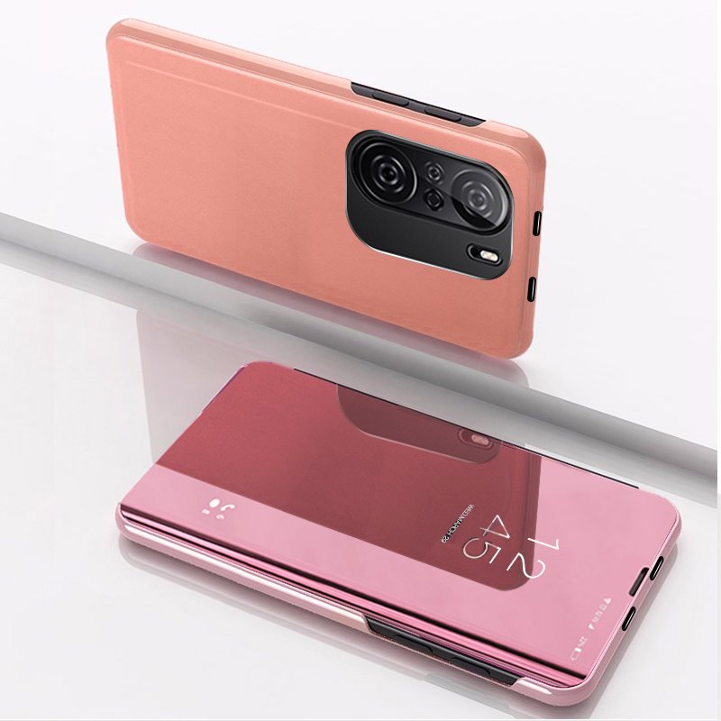 Clear View dėklas Xiaomi Redmi K40/Poco F3 – rožinis -- Xiaomi Redmi K40