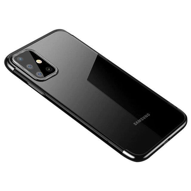 Skaidrus itin plonas TPU dėklas Samsung Galaxy A72 4G – juodas -- Samsung Galaxy A72