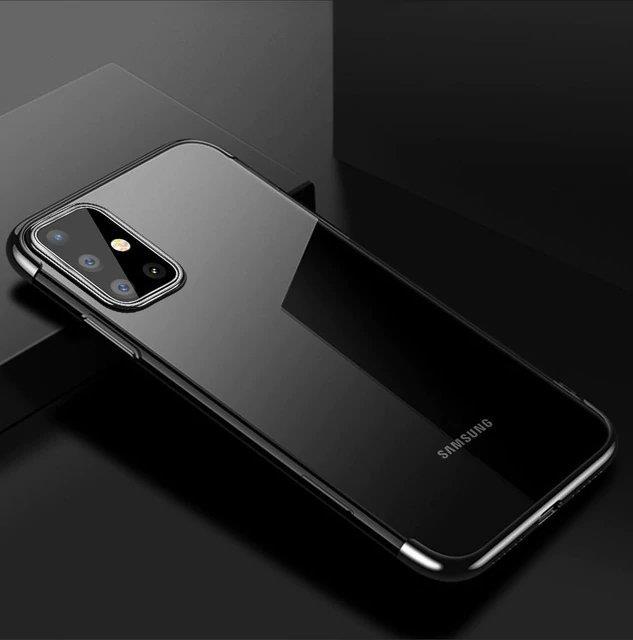 Skaidrus itin plonas TPU dėklas Samsung Galaxy A72 4G – juodas -- Samsung Galaxy A72