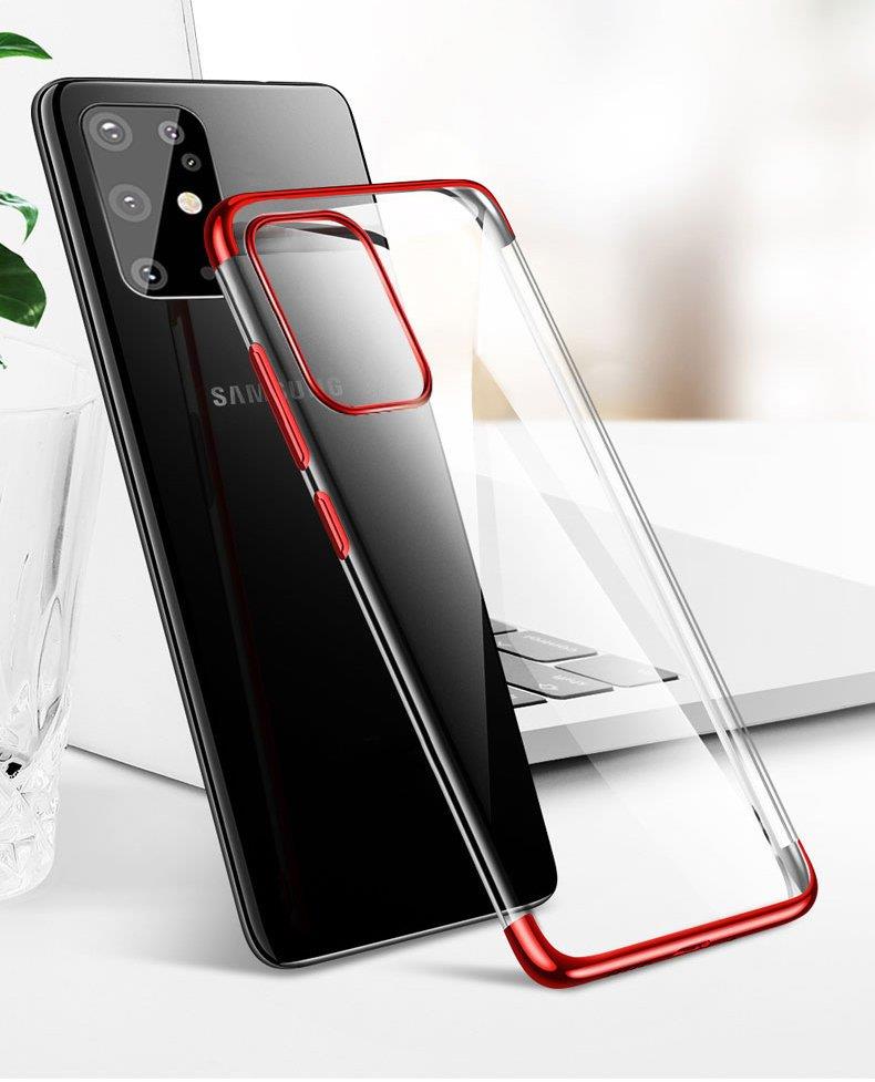 Skaidrus 0,3 mm TPU dėklas Samsung Galaxy A72 4G – mėlynas -- Samsung Galaxy A72