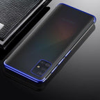 Skaidrus 0,3 mm TPU dėklas Samsung Galaxy A72 4G – mėlynas -- Samsung Galaxy A72