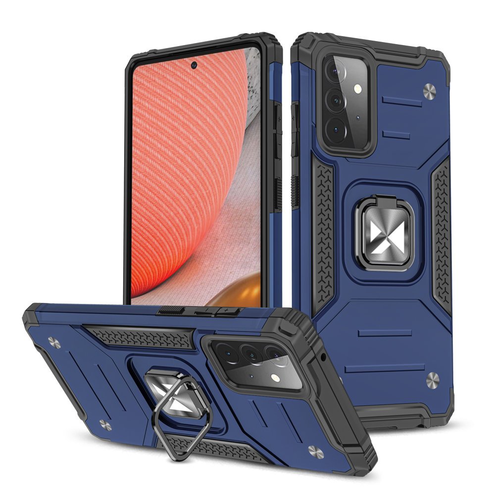 Wozinsky Ring Armor dėklas Samsung Galaxy A72 4G – mėlynas -- Samsung Galaxy A72