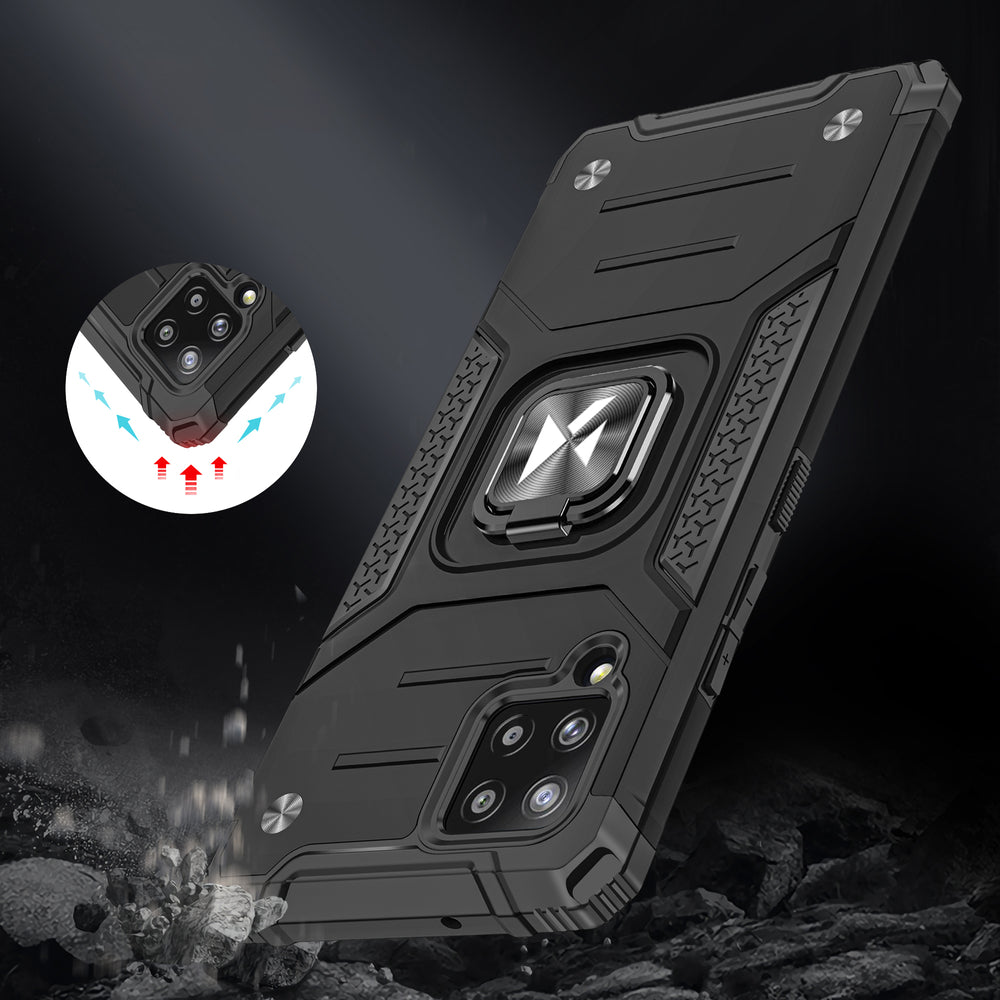 Wozinsky Ring Armor dėklas Samsung Galaxy A42 5G – sidabrinis -- Samsung Galaxy A42