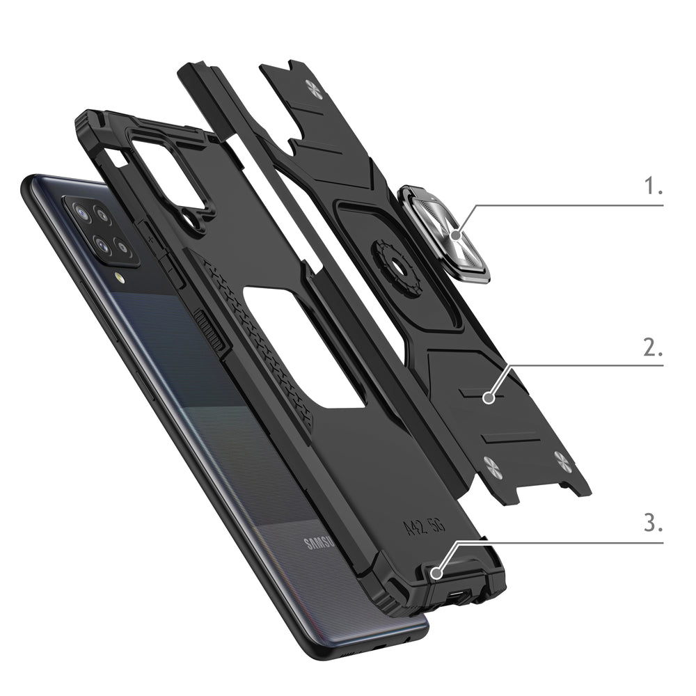 Wozinsky Ring Armor dėklas Samsung Galaxy A42 5G – rožinis -- Samsung Galaxy A42