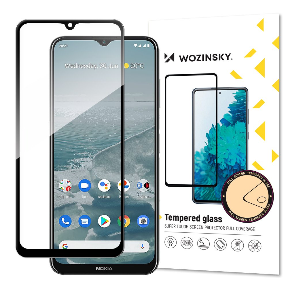 Wozinsky itin patvarus Full Glue grūdintas stiklas viso ekrano su rėmeliu Case Friendly Nokia G20 juodas -- Nokia G20
