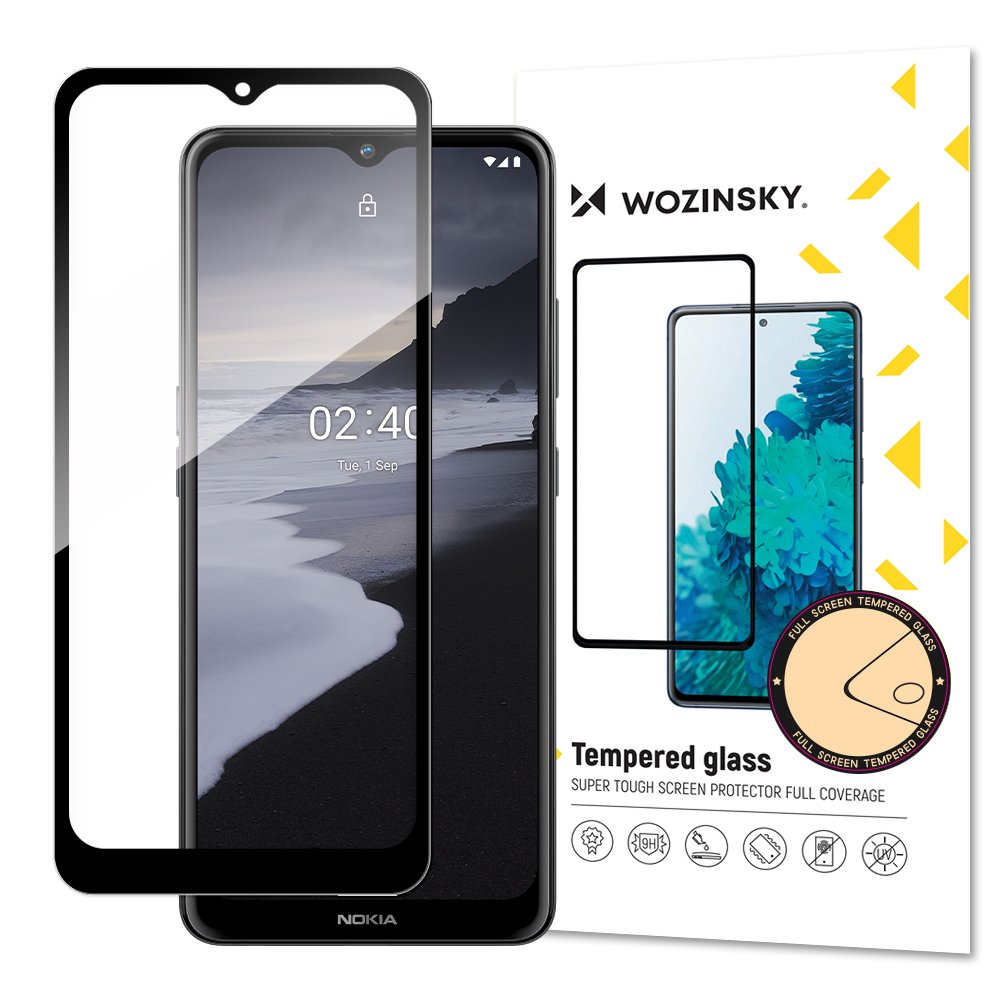 Wozinsky Tempered Glass Full Glue Super Tough Screen Protector Full Coveraged su Frame Case Friendly, skirtas Nokia 2.4...