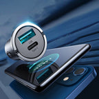 Joyroom greitas automobilinis įkroviklis USB Type C / USB 45W 5A Power Delivery Quick Charge 3.0 AFC SCP pilkas (C-A35)