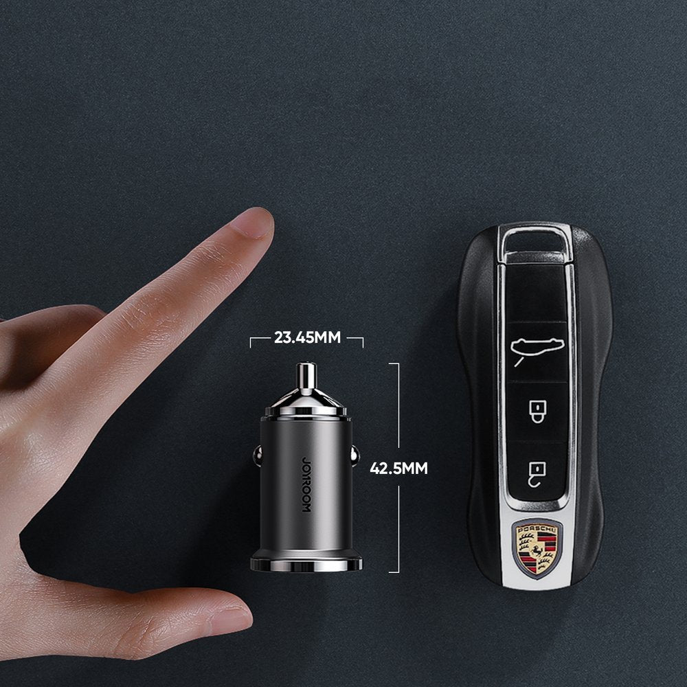 Joyroom greitas automobilinis įkroviklis USB Type C / USB 45W 5A Power Delivery Quick Charge 3.0 AFC SCP pilkas (C-A35)