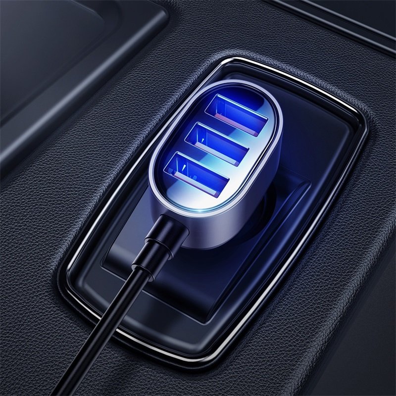 Joyroom greitas automobilinis įkroviklis 5x USB 6.2 A su prailginimo laidu juodas (JR-CL03)