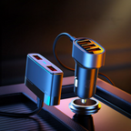 Joyroom greitas automobilinis įkroviklis 5x USB 6.2 A su prailginimo laidu juodas (JR-CL03)