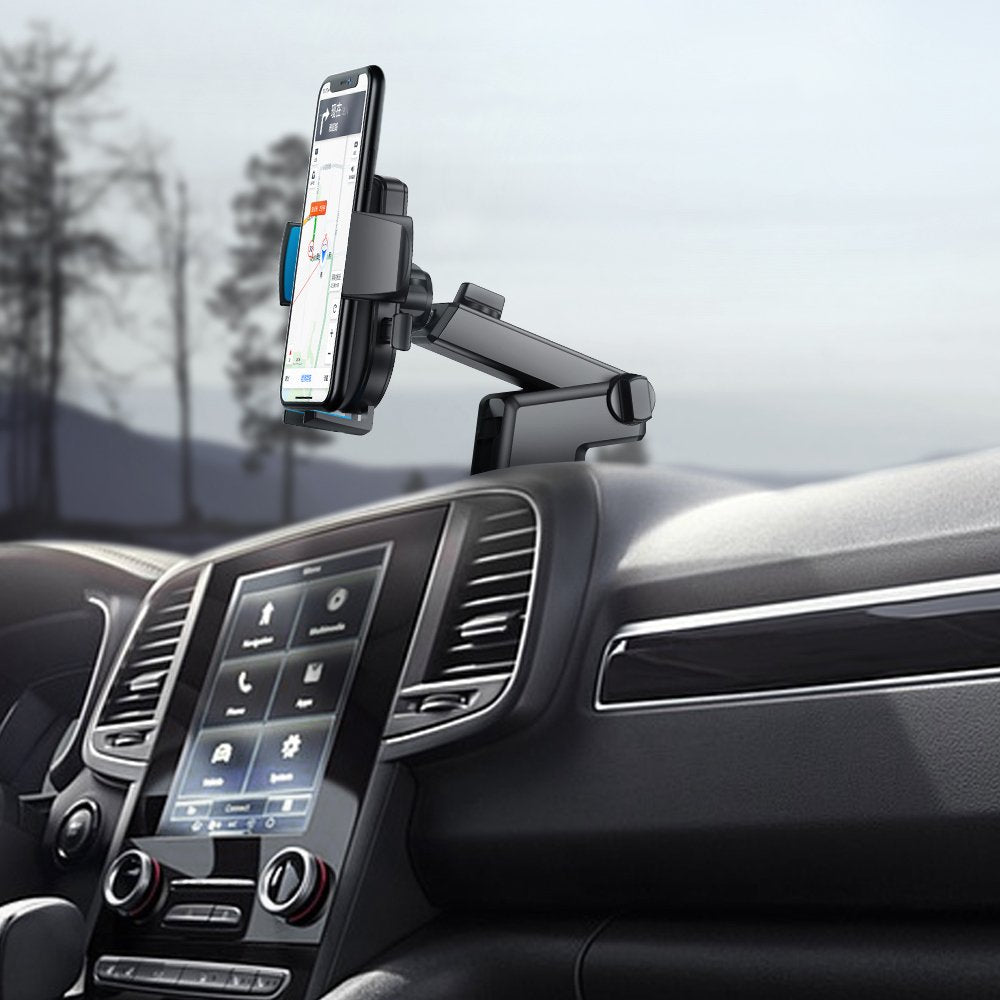 Joyroom automobilinis telefono laikiklis JR-OK3 su teleskopine ištraukiama ranka prietaisų skydeliui ir langui, juodas