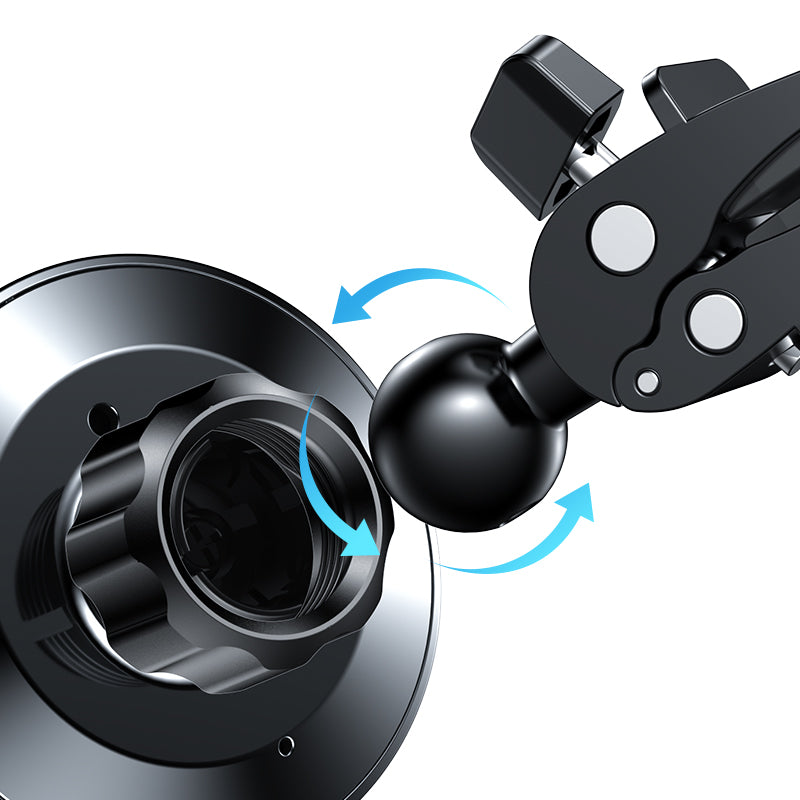 Joyroom automobilinis magnetinis laikiklis su Qi belaidžiu indukciniu įkrovikliu 15W (MagSafe Compatible for iPhone) juodas (JR-ZS240)