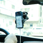 Joyroom automobilinis telefono laikiklis JR-ZS259 su teleskopine ištraukiama ranka prietaisų skydeliui ir priekiniam stiklui, juodas