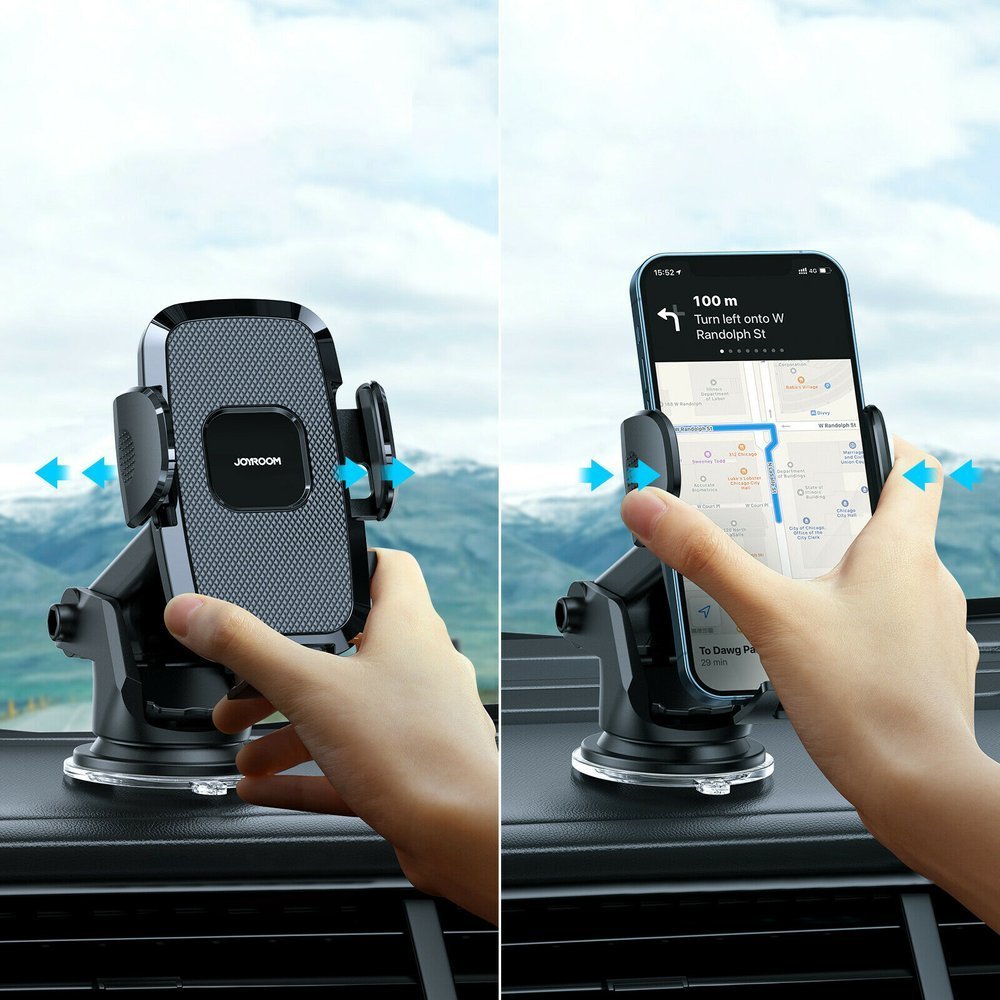 Joyroom automobilinis telefono laikiklis JR-ZS259 su teleskopine ištraukiama ranka prietaisų skydeliui ir priekiniam...