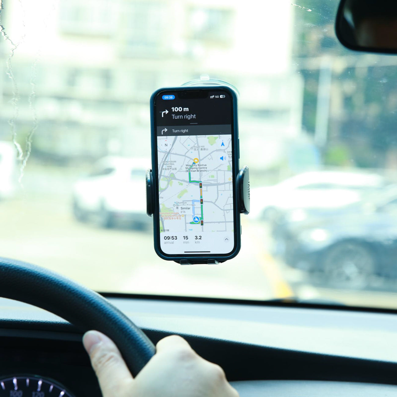 Joyroom automobilinis telefono laikiklis JR-ZS259 su teleskopine ištraukiama ranka prietaisų skydeliui ir priekiniam...