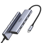 Ugreen daugiafunkcis HUB USB Type C - 3x USB 3.2 Gen 1 / HDMI 4K 60Hz / SD ir TF kortelių skaitytuvas pilkas (60383...