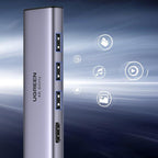 Ugreen daugiafunkcis HUB USB Type C - 3x USB 3.2 Gen 1 / HDMI 4K 60Hz / SD ir TF kortelių skaitytuvas pilkas (60383...