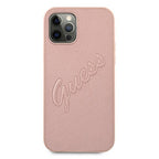 Guess Saffiano Vintage dėklas iPhone 12 Pro Max – rožinis -- iPhone 12 Pro Max