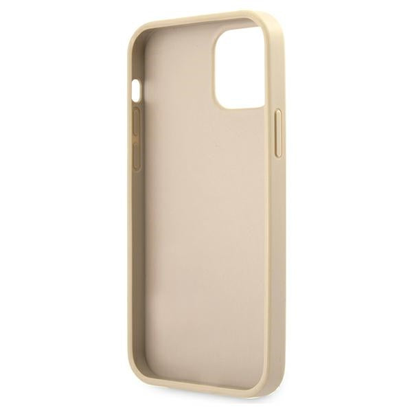 Guess Saffiano Vintage dėklas iPhone 12/12 Pro – auksinis -- iPhone 12