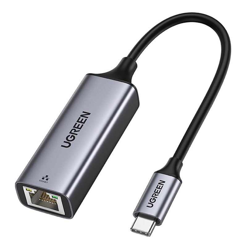 Tinklo adapteris Ugreen RJ45 - USB Type C (1000 Mbps / 1 Gbps) Gigabit Ethernet, pilkas (CM199) -- USB Adapters