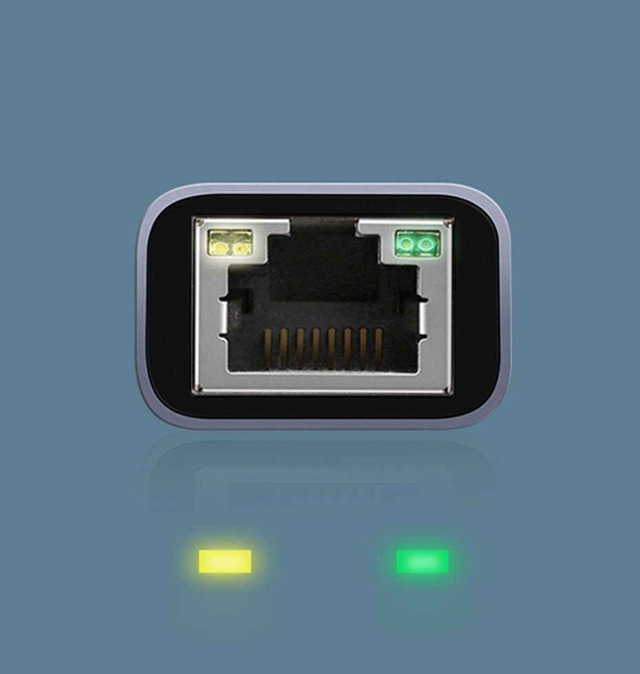 Tinklo adapteris Ugreen RJ45 - USB Type C (1000 Mbps / 1 Gbps) Gigabit Ethernet, pilkas (CM199) -- USB Adapters