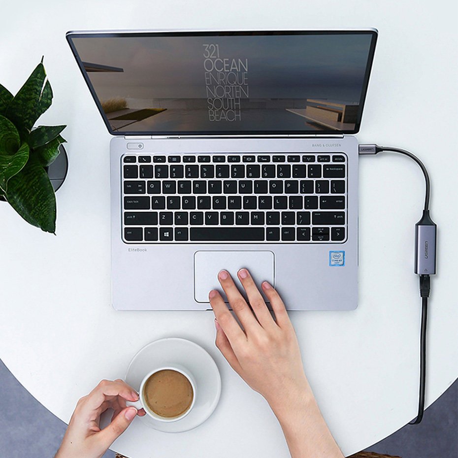 Tinklo adapteris Ugreen RJ45 - USB Type C (1000 Mbps / 1 Gbps) Gigabit Ethernet, pilkas (CM199) -- USB Adapters