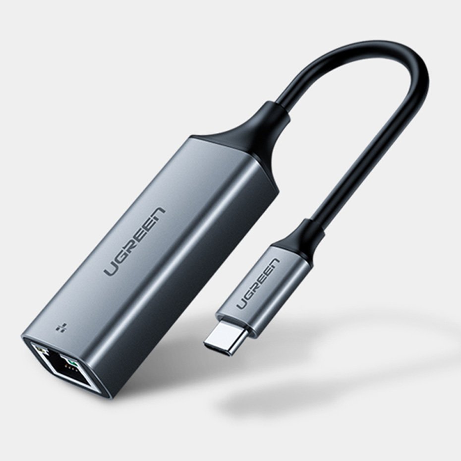 Tinklo adapteris Ugreen RJ45 - USB Type C (1000 Mbps / 1 Gbps) Gigabit Ethernet, pilkas (CM199) -- USB Adapters