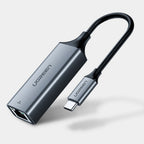 Tinklo adapteris Ugreen RJ45 - USB Type C (1000 Mbps / 1 Gbps) Gigabit Ethernet, pilkas (CM199) -- USB Adapters