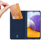 Dux Ducis Skin Pro atverčiamas dėklas Samsung Galaxy A22 4G – mėlynas -- Samsung Galaxy A22