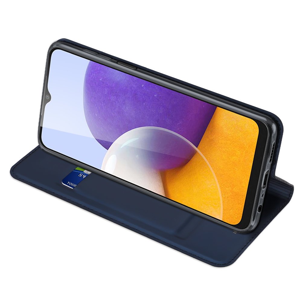 Dux Ducis Skin Pro atverčiamas dėklas Samsung Galaxy A22 4G – mėlynas -- Samsung Galaxy A22
