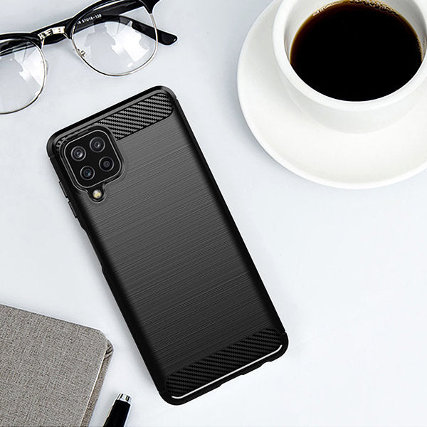 TPU dėklas Samsung Galaxy A22 4G – juodas, Carbon -- Samsung Galaxy A22