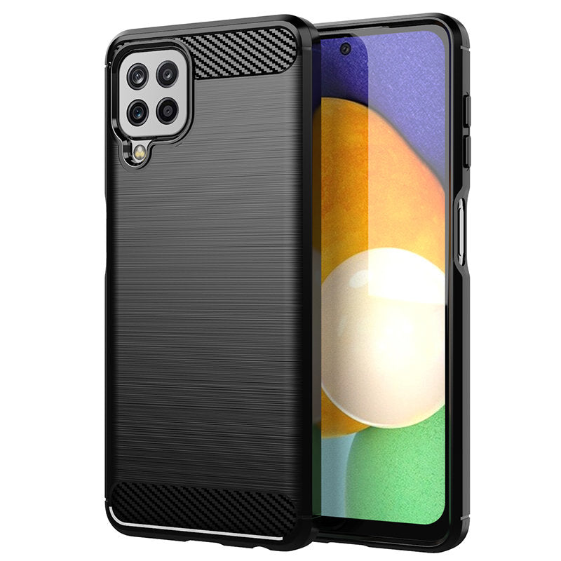 TPU dėklas Samsung Galaxy A22 4G – juodas, Carbon -- Samsung Galaxy A22