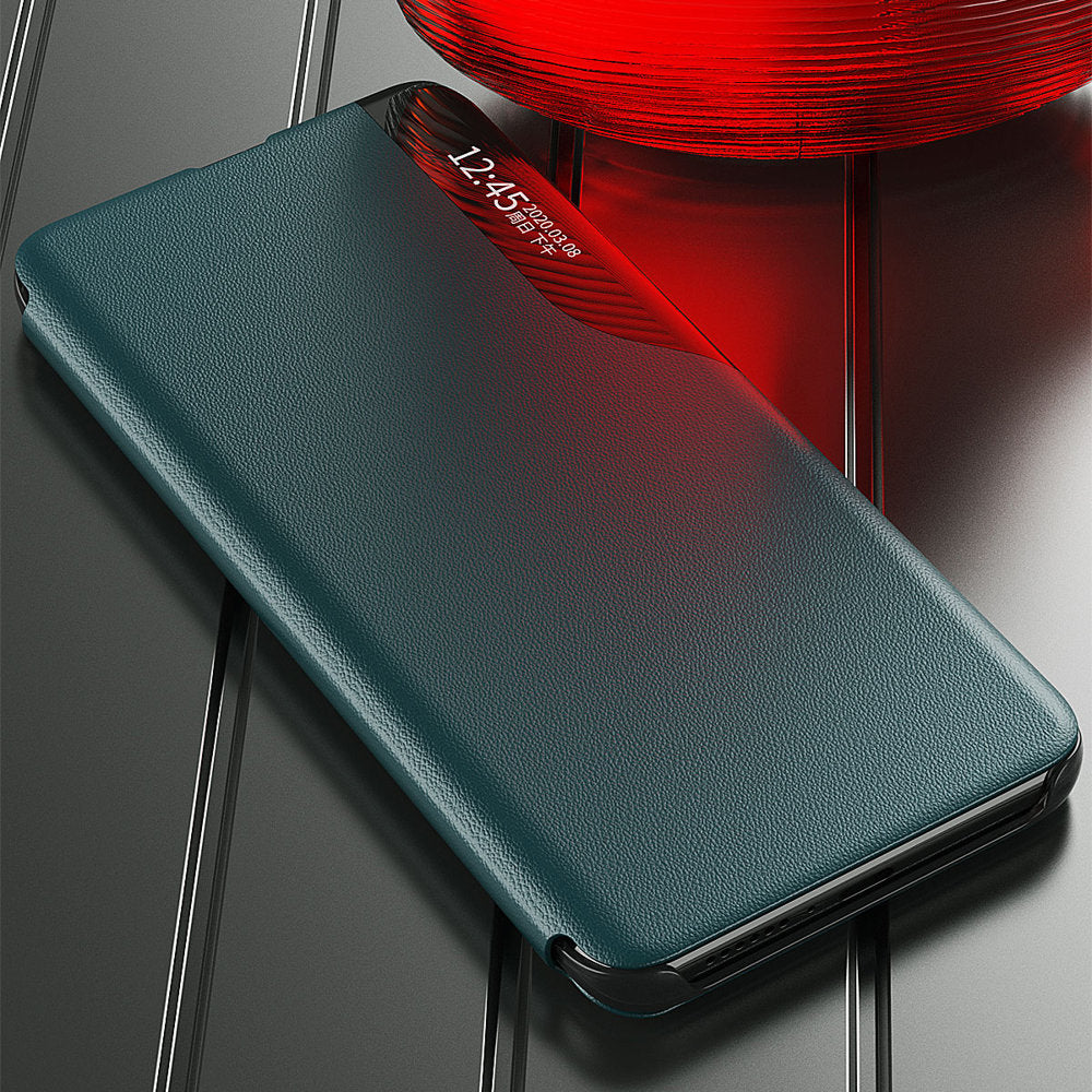 Eco Leather View Case dėklas Galaxy A22 4G – raudonas -- Samsung Galaxy A22