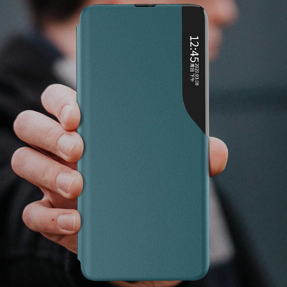 Eco Leather View Case dėklas Galaxy A22 4G – raudonas -- Samsung Galaxy A22